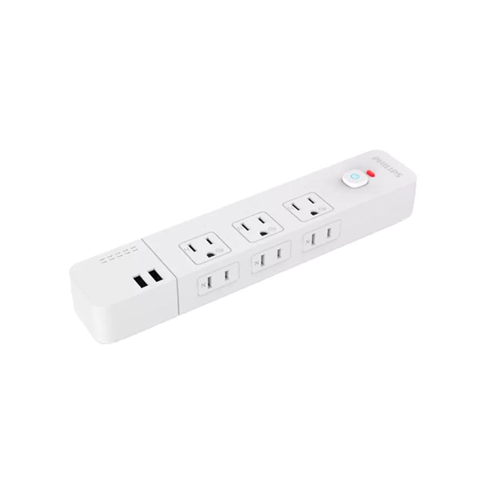 【Philips 飛利浦】1.8M 4切6座+雙USB延長線(CHP4760)白色