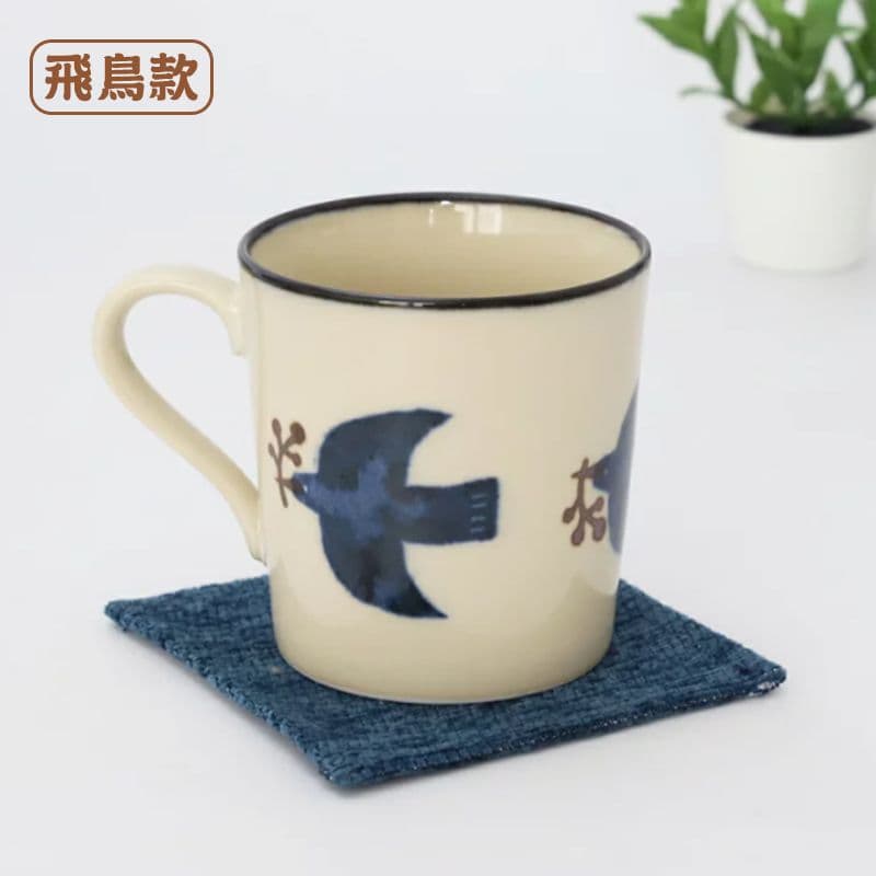 【Kukka Lokki】日本 美濃燒 北歐風花草圖騰手作輕量馬克杯(5款可選) 奶茶杯 咖啡杯 水杯