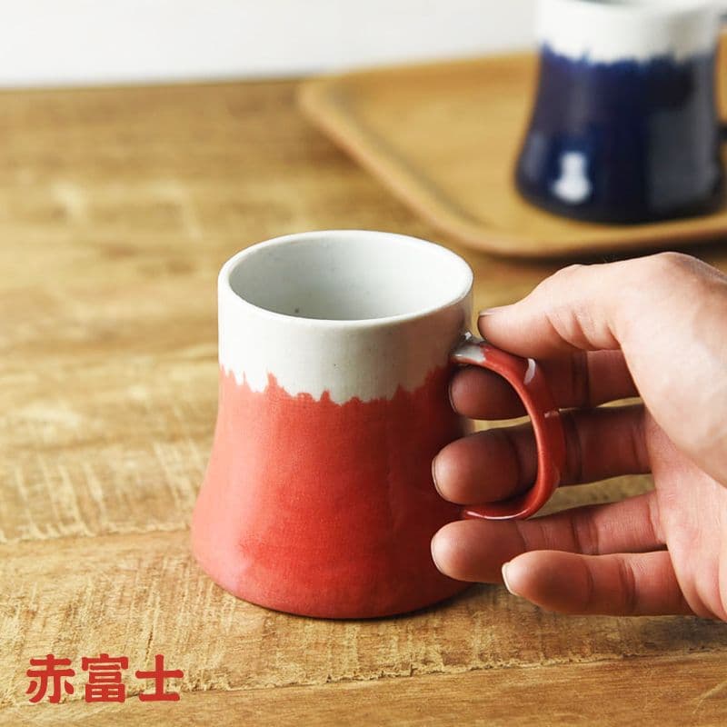 【美濃燒】日本 赤/青 富士山 馬克杯 牛奶杯 奶茶杯 咖啡杯 水杯