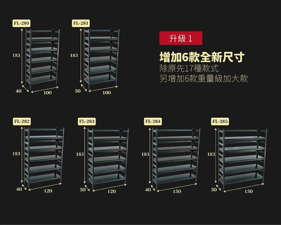 【FL生活+】重量級快裝式岩熔碳鋼五層耐重置物架40x100x183cm(層架/電器架/收納架/廚房收納/FL-280)