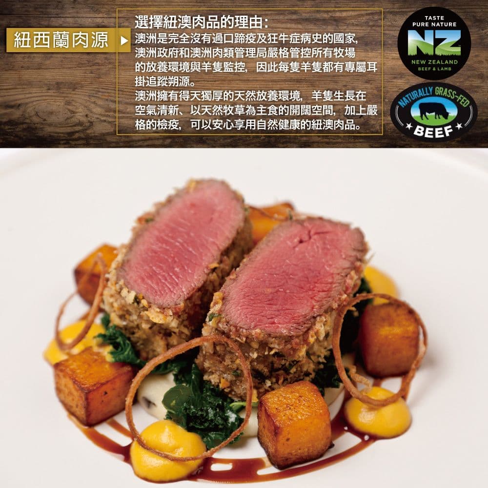 【約克街肉鋪】紐西蘭小羔羊後腿心菲力3包(300G+-10%/包)免運組