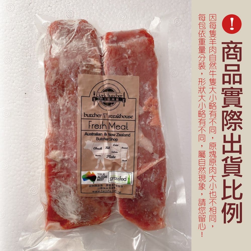 【約克街肉鋪】紐西蘭小羔羊後腿心菲力3包(300G+-10%/包)免運組