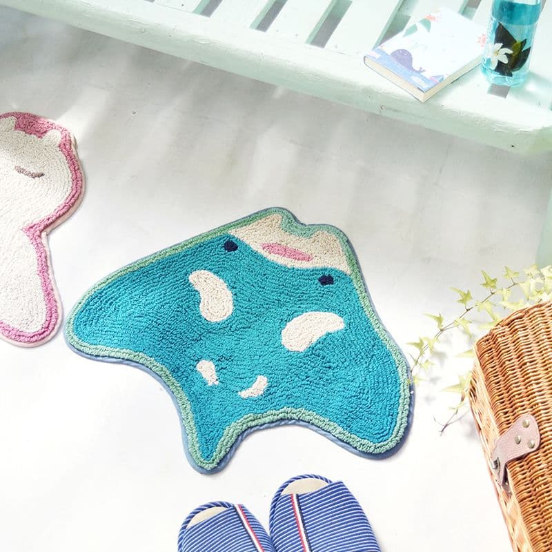 【Tomo Corporation】日本 海底動物 海天使/鯨鯊/翻車魚/鬼蝠魟/鯨魚 地墊 腳踏墊