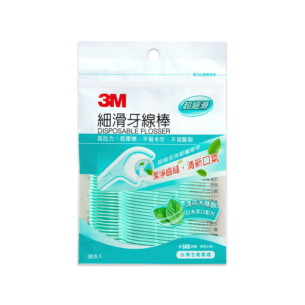 【3M】3M細滑牙線棒-薄荷木糖醇 38支x4入 (共152支)