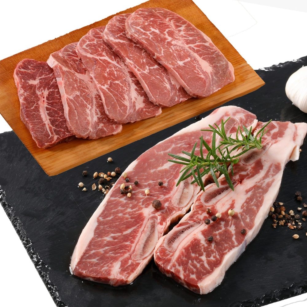 【華得水產】板腱500克x2包+帶骨牛小排排500克x1包=總共3件組