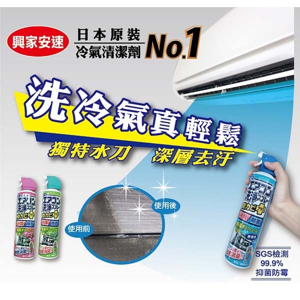【興家安速】免水洗冷氣清潔劑 420ml/瓶x2組