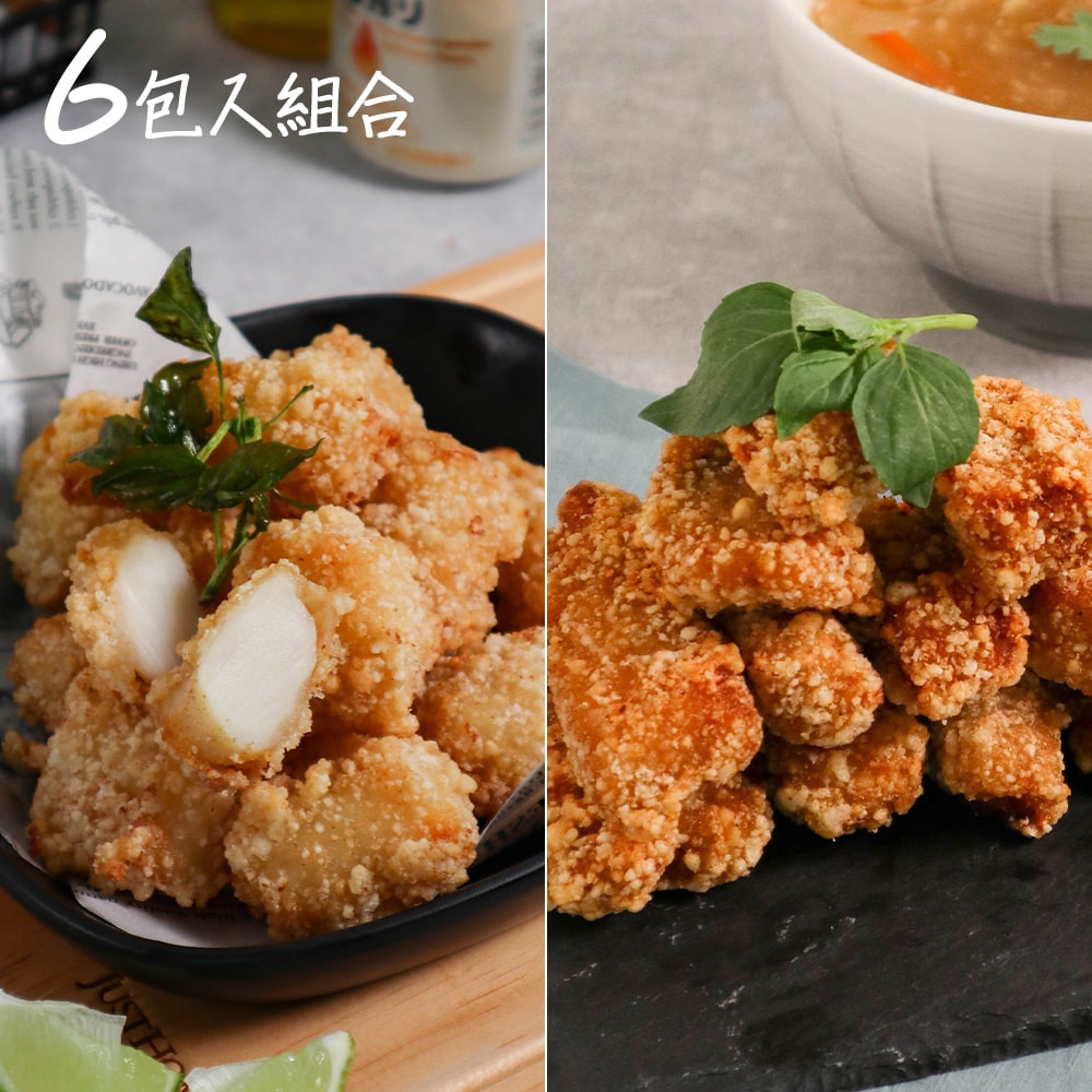 【巧食家】深海魷魚酥+土魠風味魚酥 6包組 (氣炸美食 600g/包)