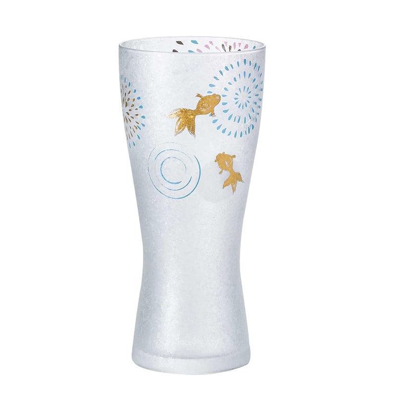 【ADERIA】日本 石塚哨子 金魚花火啤酒杯1入禮盒 煙火酒杯 獨享杯 茶杯