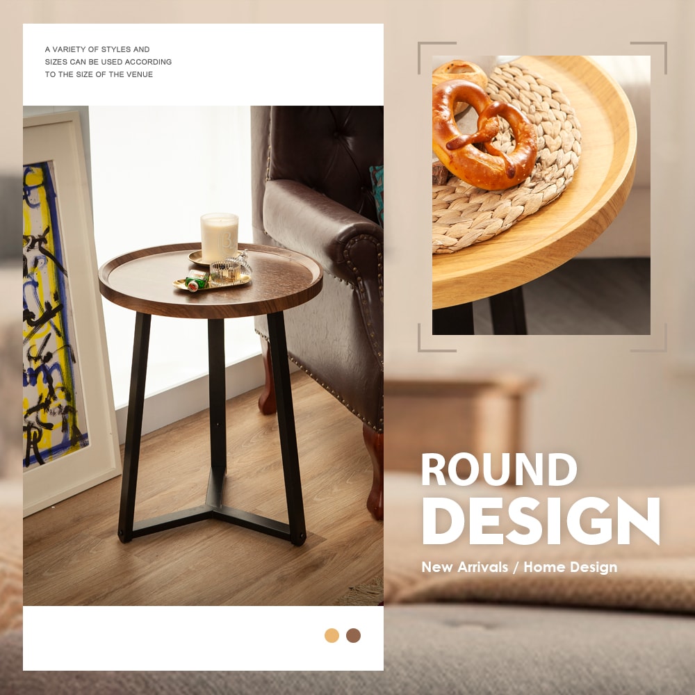 【FL 生活+】木冶山居三軸圓形茶几-50公分(WO-007)