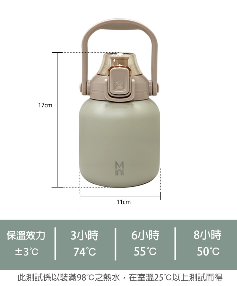 【mini】提把彈蓋大吸管保溫瓶(可吸珍珠)800ml HP1-800