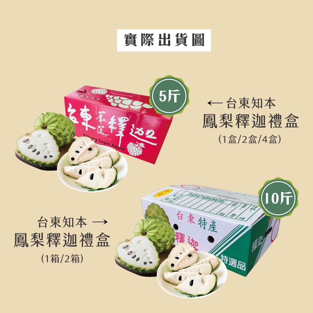 【初品果】台東知本鳳梨釋迦禮盒含箱重10斤x2箱_1/10開始陸續出貨.周五-周日及例假日前一天不出貨
