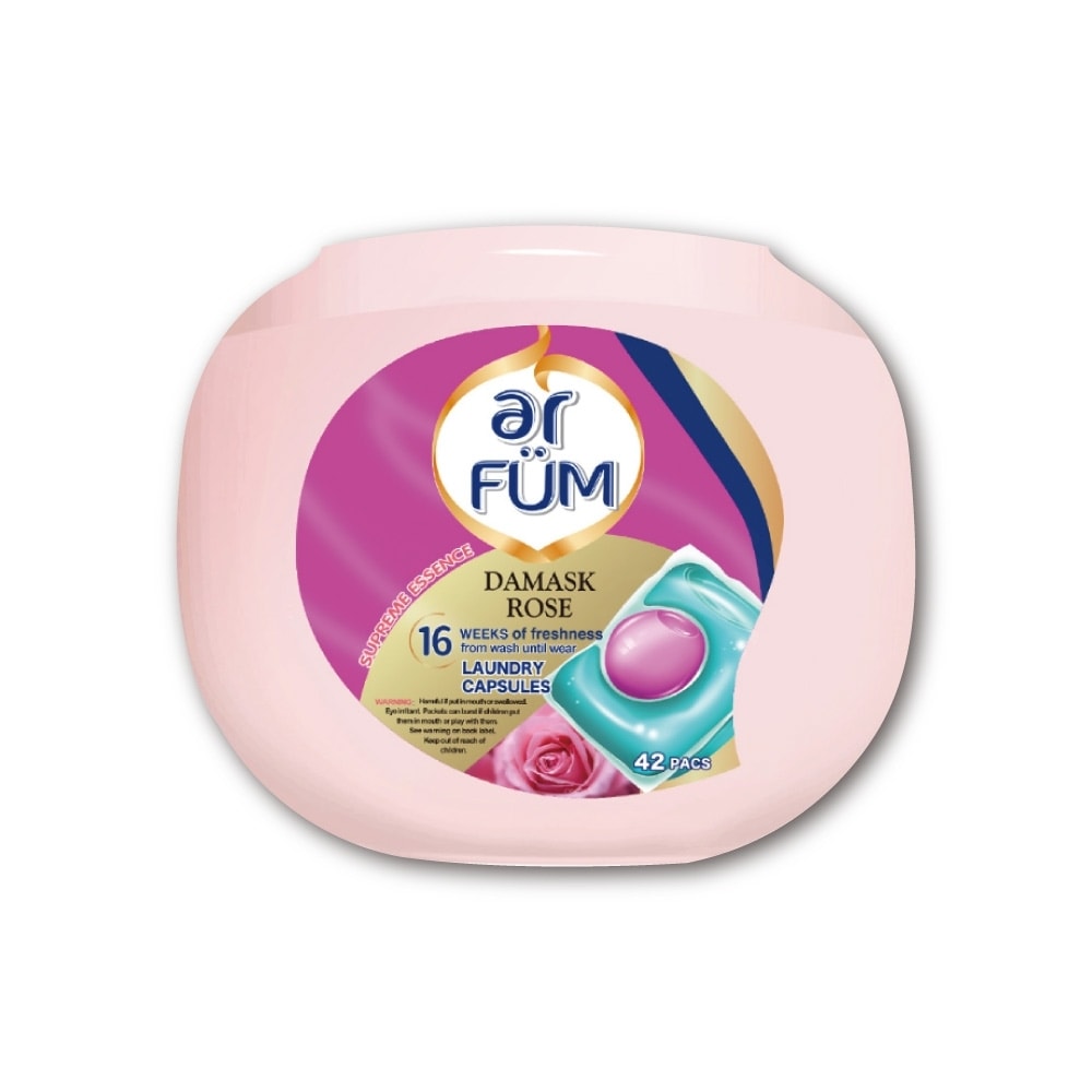 【德國AR FUM紡優美】頂級16週芳香3效合1洗衣凝膠球42顆/罐-玫瑰花香(桃紅色)/櫻花花香(淺粉色)