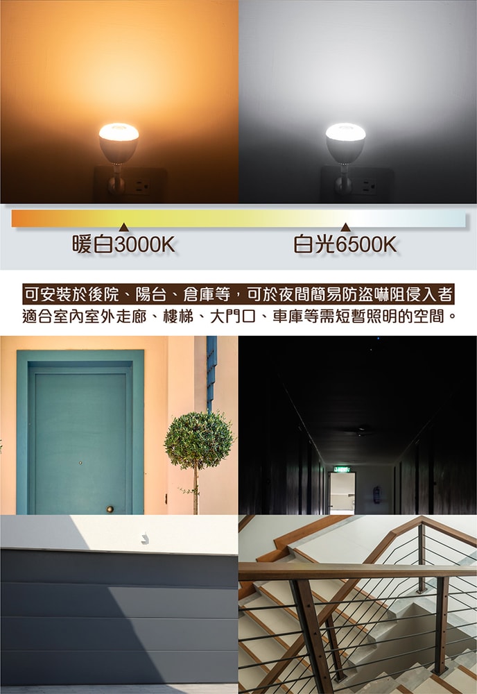 【太星電工】一把照LED感應燈4W/E27燈頭式(白光) WDG104W