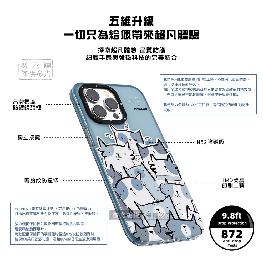 【VXTRA】YOUNGKIT原創潮流 iPhone 15 Pro 6.1吋 萌咪系列 Magsafe磁吸聯名防摔手機殼