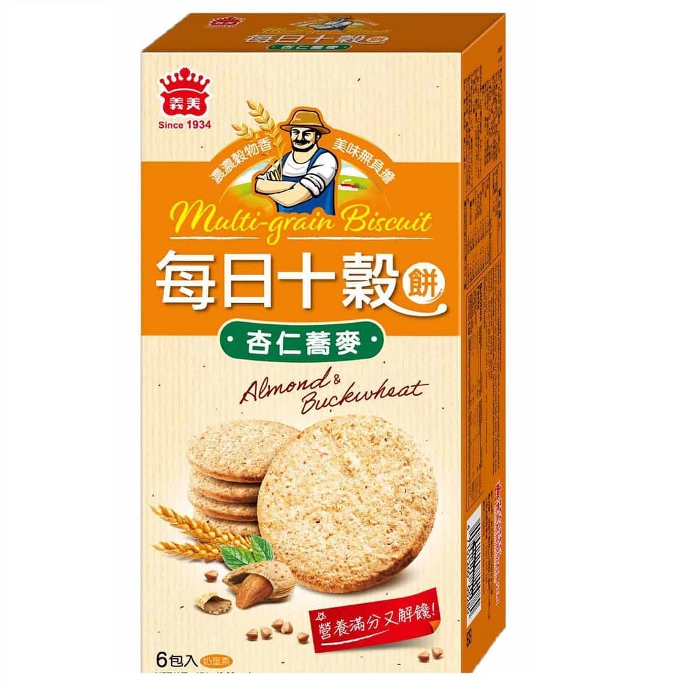 【義美】每日十穀養生餅-杏仁蕎麥171gx12盒