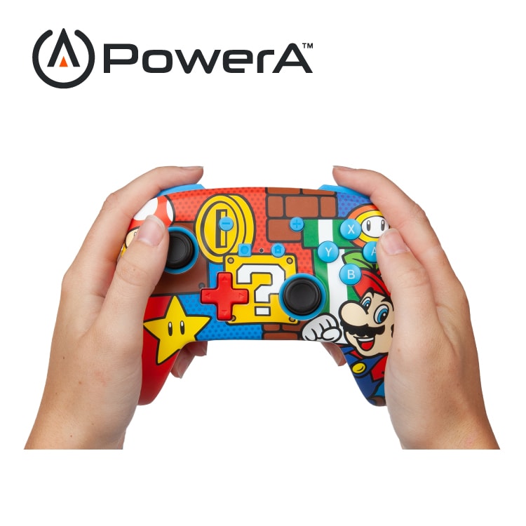 【PowerA】任天堂增強款無線遊戲手把限量款(1519764-02)-瑪利歐嘻哈