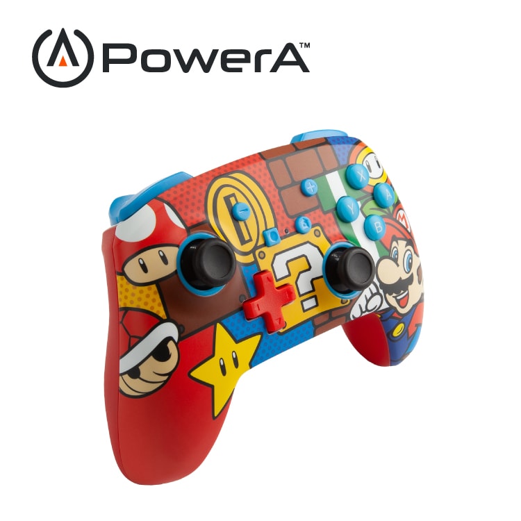 【PowerA】任天堂增強款無線遊戲手把限量款(1519764-02)-瑪利歐嘻哈