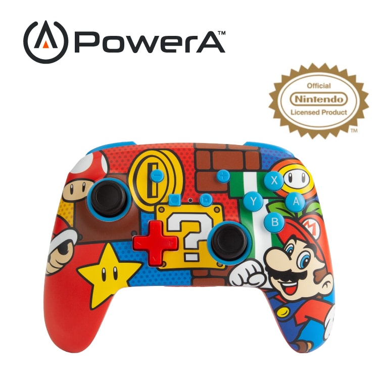【PowerA】任天堂增強款無線遊戲手把限量款(1519764-02)-瑪利歐嘻哈