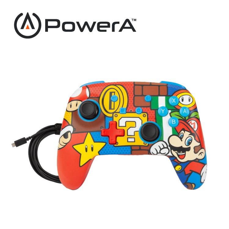 【PowerA】任天堂增強款無線遊戲手把限量款(1519764-02)-瑪利歐嘻哈