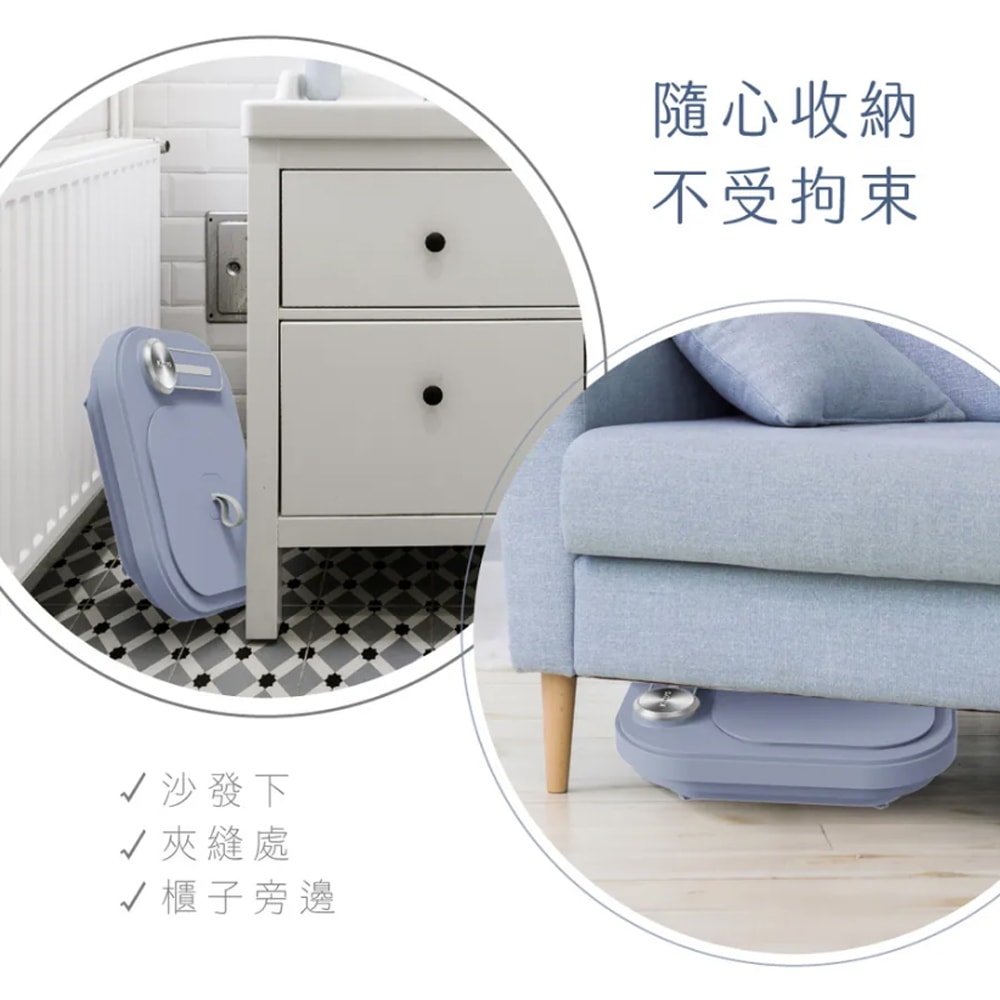 【KINYO】PTC陶瓷加熱摺疊泡腳機/恆溫足浴機(IFM-7002)紅光/氣泡/滾輪/草藥盒-莫蘭迪藍