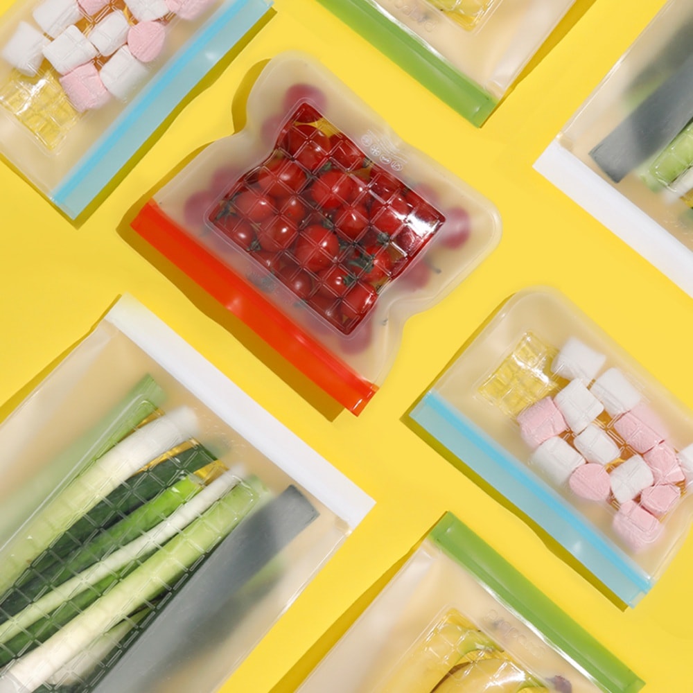 【Prepara】食物保鮮密封夾鏈袋[3號袋 橘色夾鏈]-20.32x17.38cm x2入