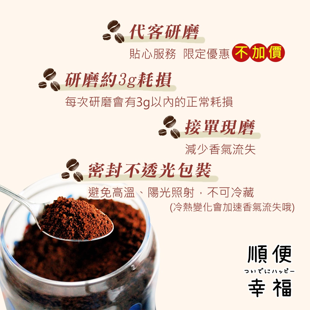 【順便幸福】年節禮盒-超人氣咖啡豆2袋x1盒-可代客研磨(半磅227g)(7個工作天出貨)