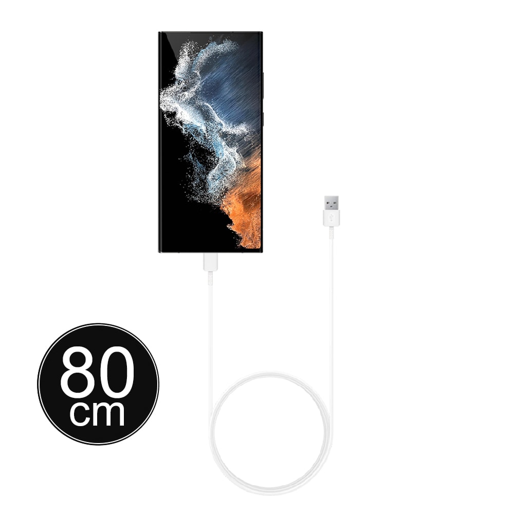 【Samsung 三星】三星製造 S/Z F系列 Type C 充電線-80cm/白色 (袋裝)