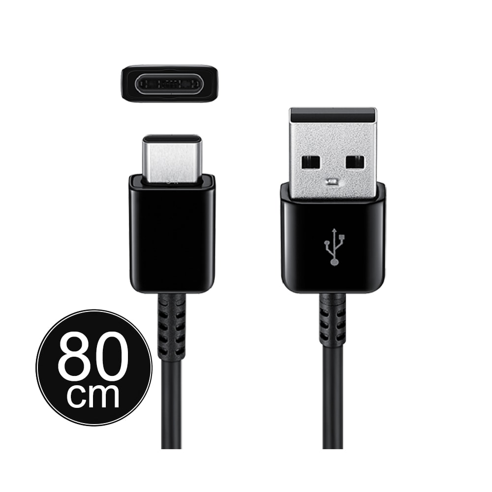 【Samsung 三星】三星製造 S/Z F系列 Type C 充電線-80cm/黑色 (袋裝)