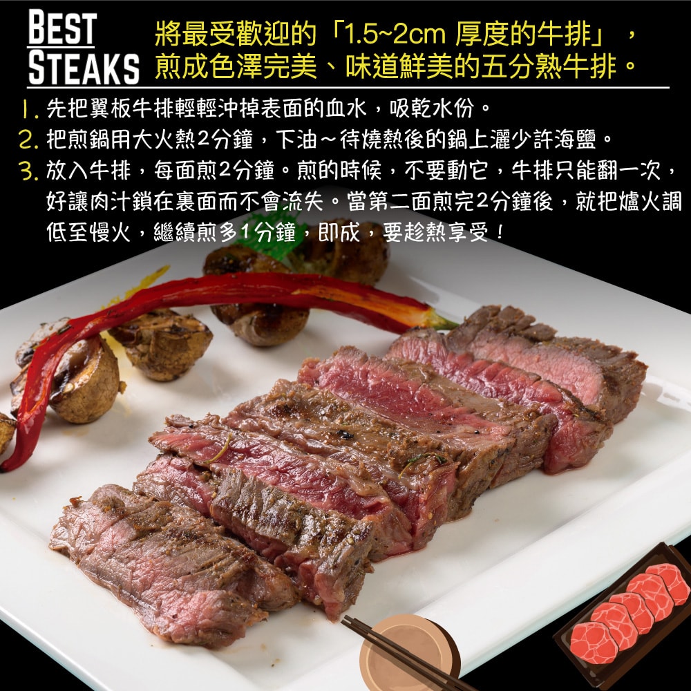 【豪鮮牛肉】美國安格斯PRIME頂級霜降翼板牛排6片(200g±10%/片)