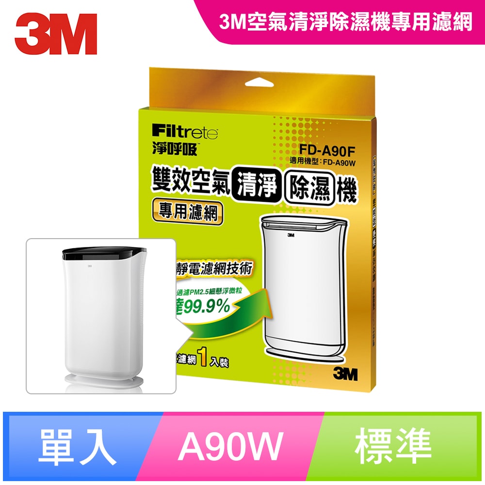 【3M】雙效空氣清淨除濕機專用濾網 FD-A90W