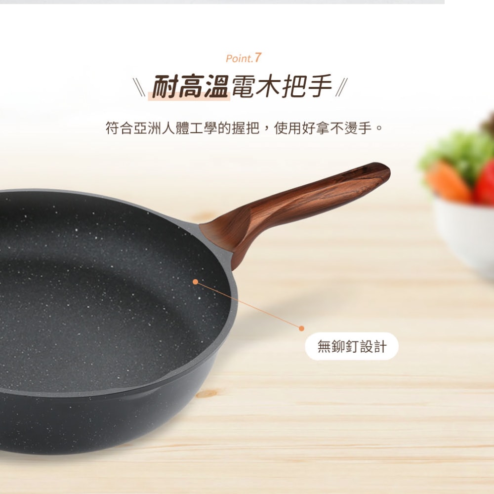 【MotherGoose 鵝媽媽】皮克超銀石IH導磁不沾湯鍋18cm