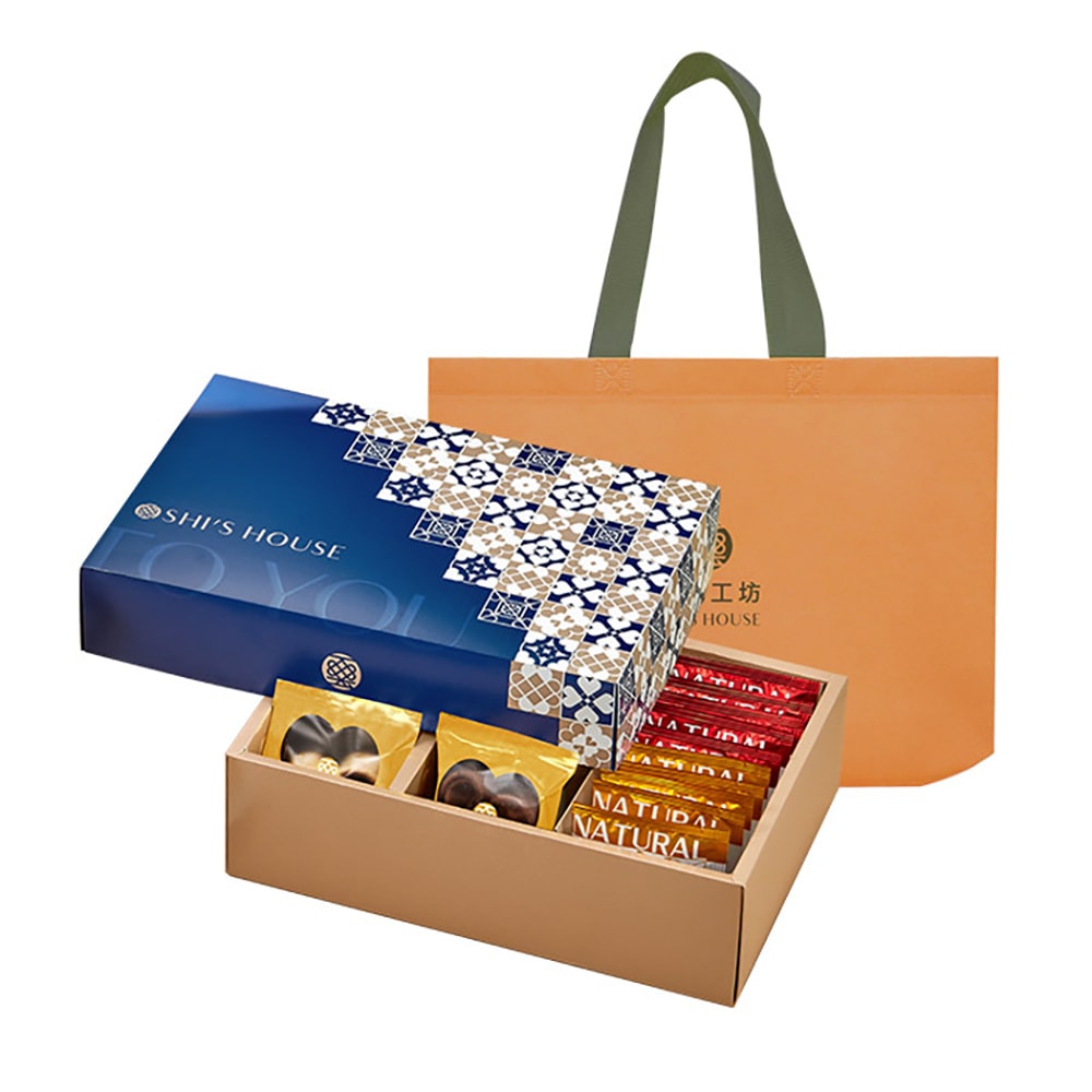 【名店嚴選】【名店嚴選】璽氏工坊－金磚璽宴禮盒【Ｂ款 - 千層手工蛋捲茶包組】（附焦糖色品牌手提袋 ) (禮盒/年貨)(中秋月餅)