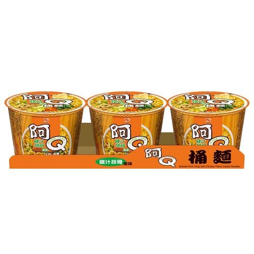 【統一】阿Q桶麵 雞汁排骨風味107gx3入/組