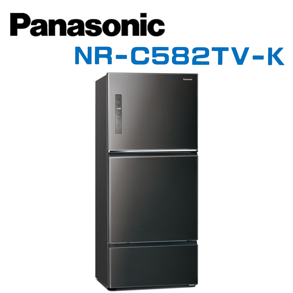 【Panasonic 國際牌】NR-C582TV-K 無邊框鋼板578公升三門冰箱 晶漾黑(含基本安裝)