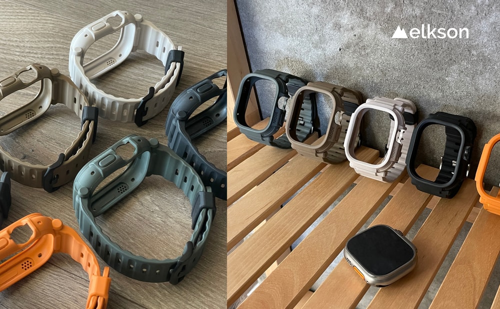 【Elkson】加拿大 Elkson Apple Watch Ultra 1/2 49mm Quattro Pro 2.0 一體成形軍規錶帶+9H鋼化膜(內附貼膜神器)