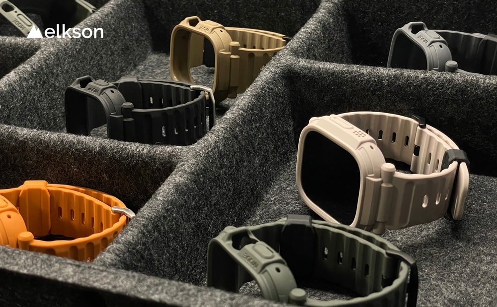 【Elkson】加拿大 Elkson Apple Watch Ultra 1/2 49mm Quattro Pro 2.0 一體成形軍規錶帶+9H鋼化膜(內附貼膜神器)