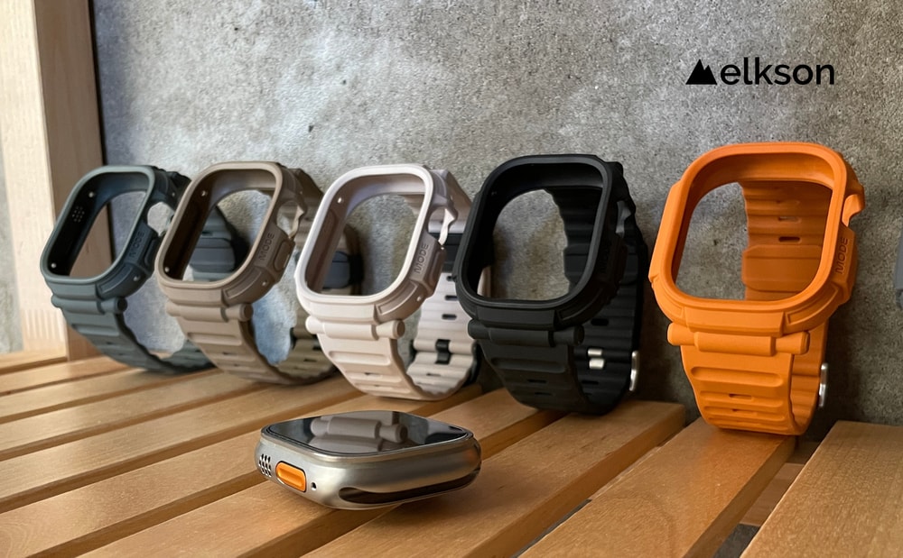 【Elkson】加拿大 Elkson Apple Watch Ultra 1/2 49mm Quattro Pro 2.0 一體成形軍規錶帶+9H鋼化膜(內附貼膜神器)