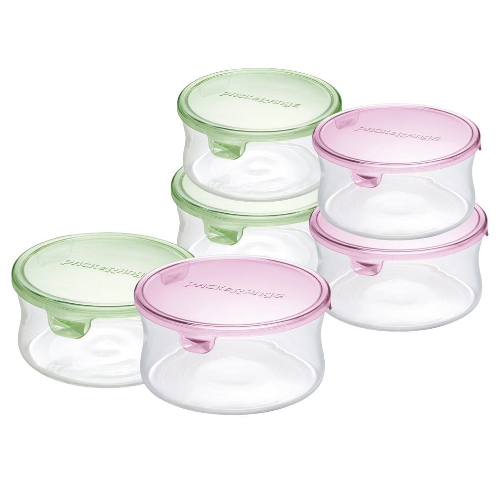 【iwaki】日本耐熱玻璃圓型保鮮盒 3入組 380ml+840ml+1.3L(原廠總代理)