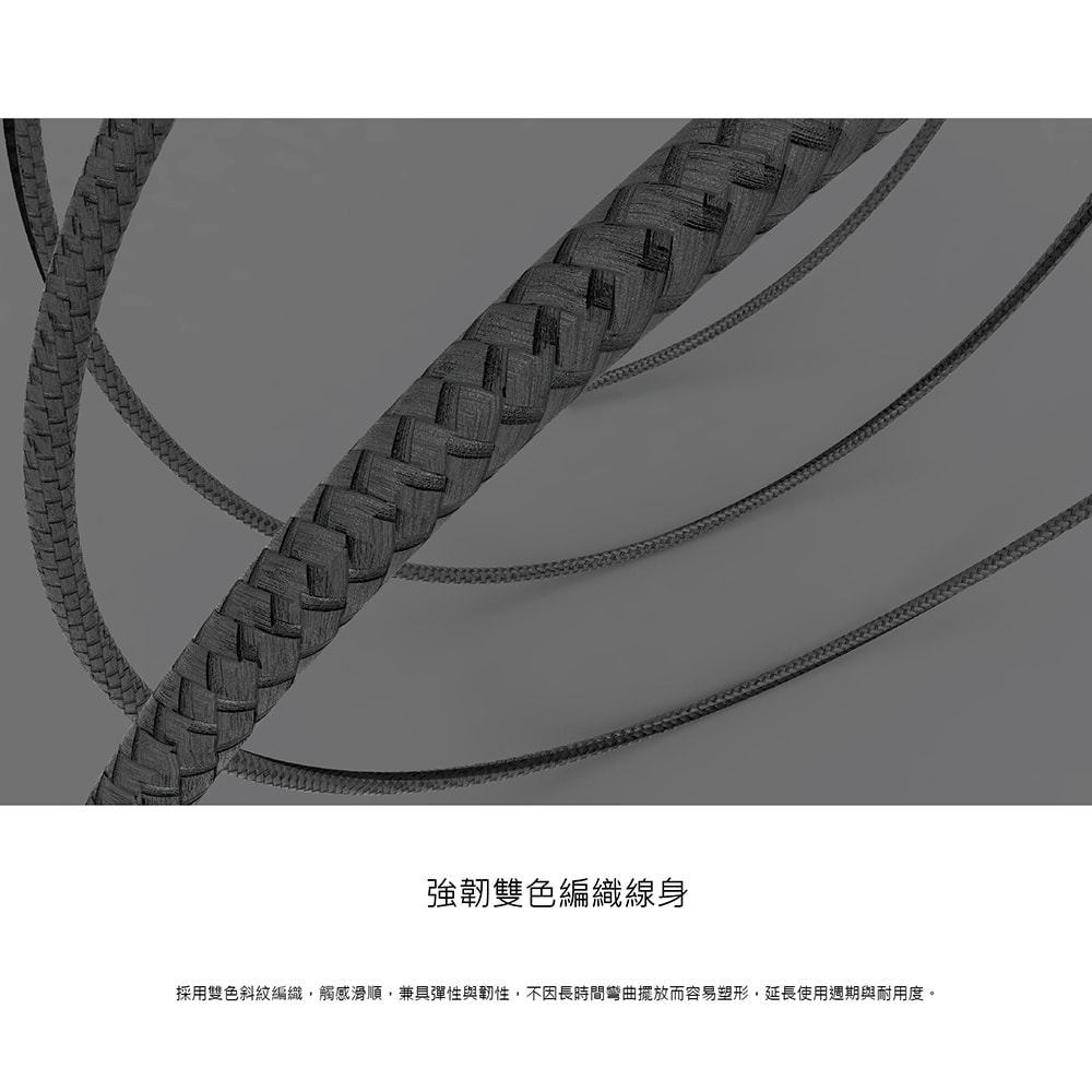 【E.B. Made】FTK (安卓通用) 四合一快速充電傳輸線200cm (金屬編織線)