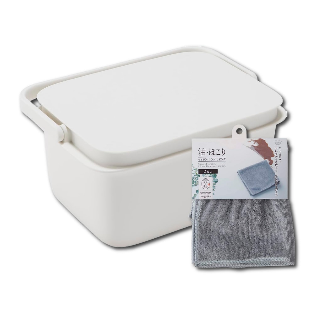 【MARNA】日本多功能附蓋方形水桶(10L)加贈(抺布2入/包)(原廠總代理)