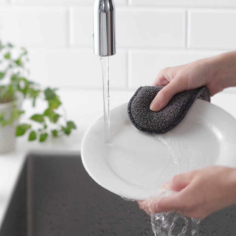 【MARNA】日本不沾鍋天然木柄馬毛刷(L)+食器專用海綿(3件組)(原廠總代理)