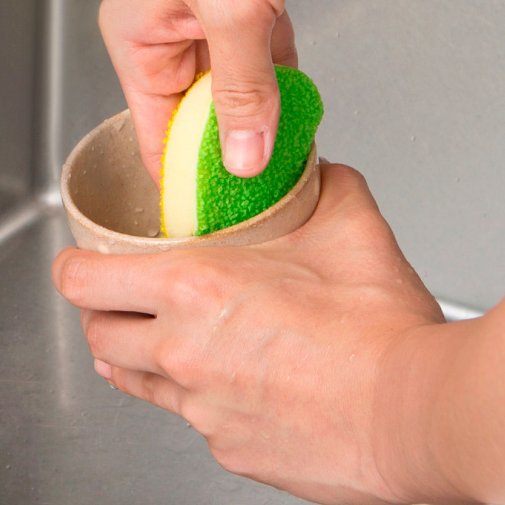 【MARNA】日本去茶垢菜瓜布10組(2枚1組) 綠色 日本製(原廠總代理)