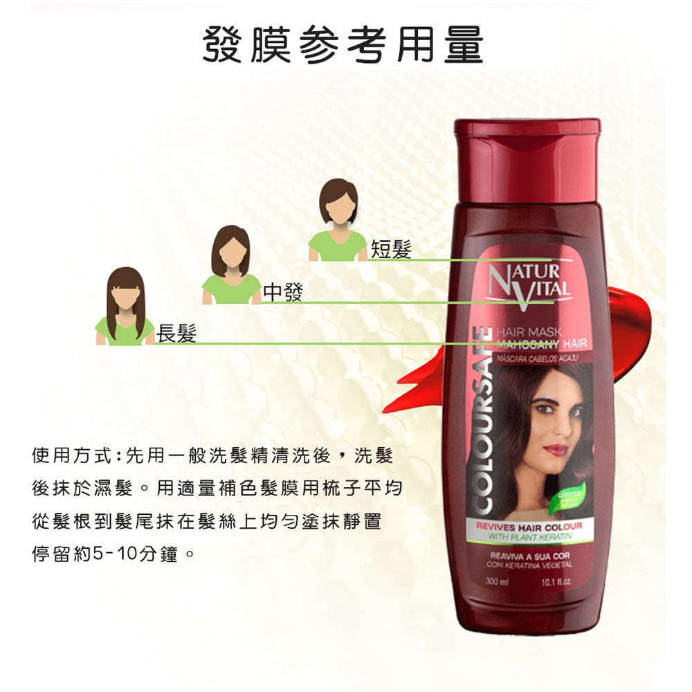 【枸杞家園】Naturvital 原裝【正貨】鎖色護色護髮固色髮膜X2瓶(霧黑色、紫靛色、栗棕色、桃紅色)