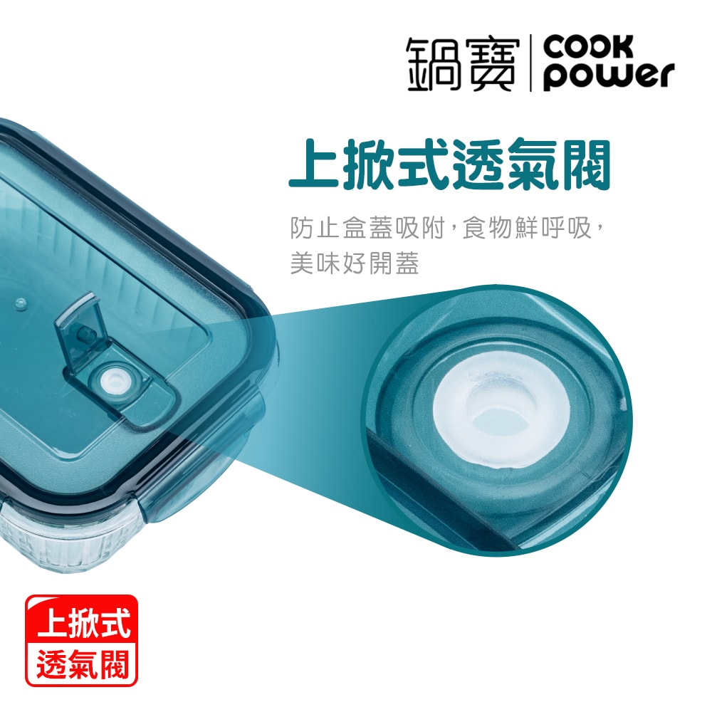 【CookPower 鍋寶】耐熱玻璃防滑保鮮盒300ML-長方形(BVC-03001)
