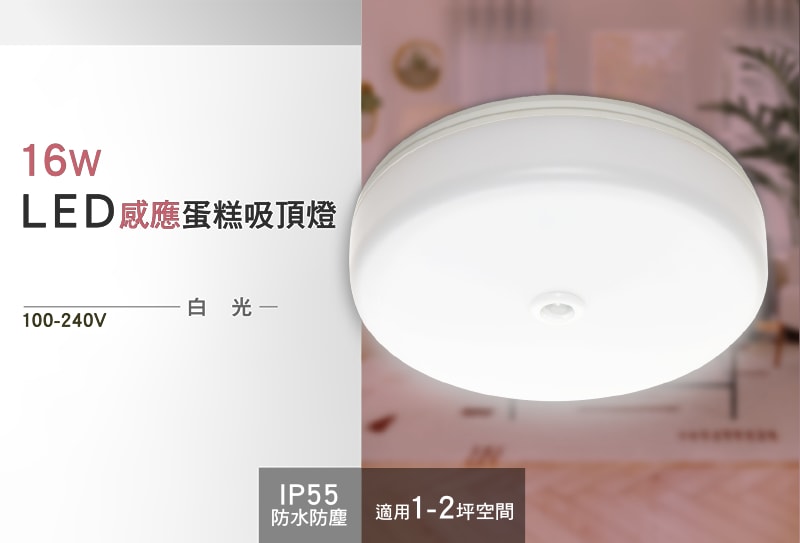 【寶島之光】16W LED 感應蛋糕吸頂燈/白光 Y6S16DEI