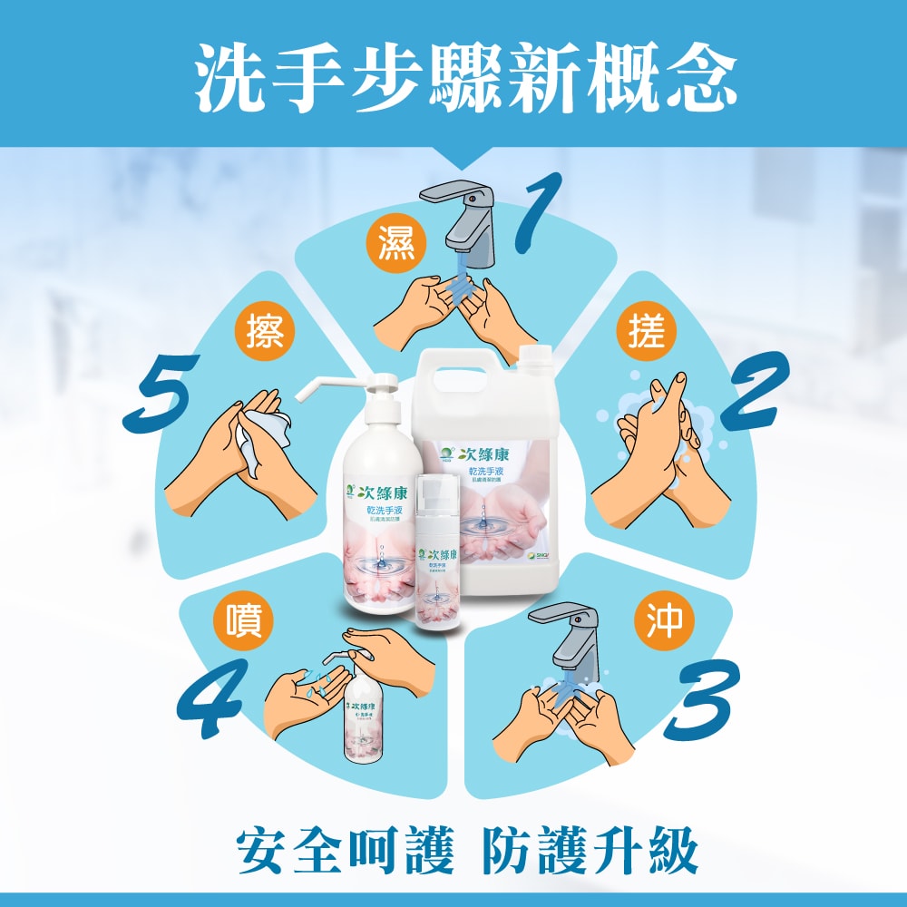 【次綠康】精緻水漾乾洗手液60mlx5