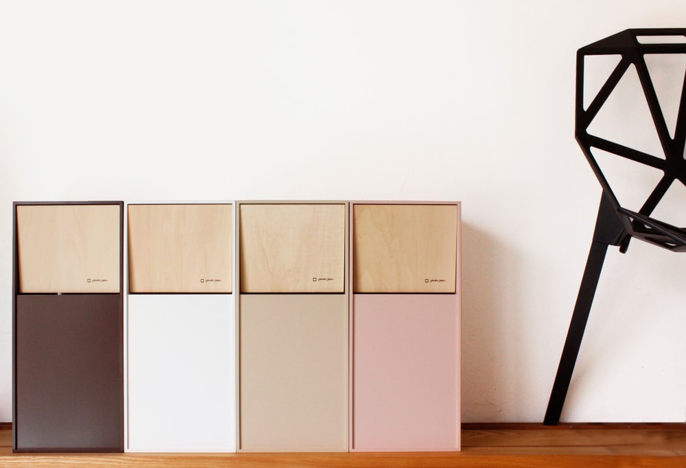 【yamato japan】DOORS mini 純手工木製前開式迷你型垃圾桶 8L