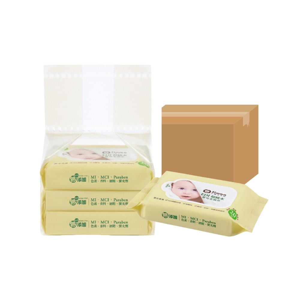 【Simba 小獅王辛巴】EDI超純水嬰兒柔濕巾組合包(20抽)/12包