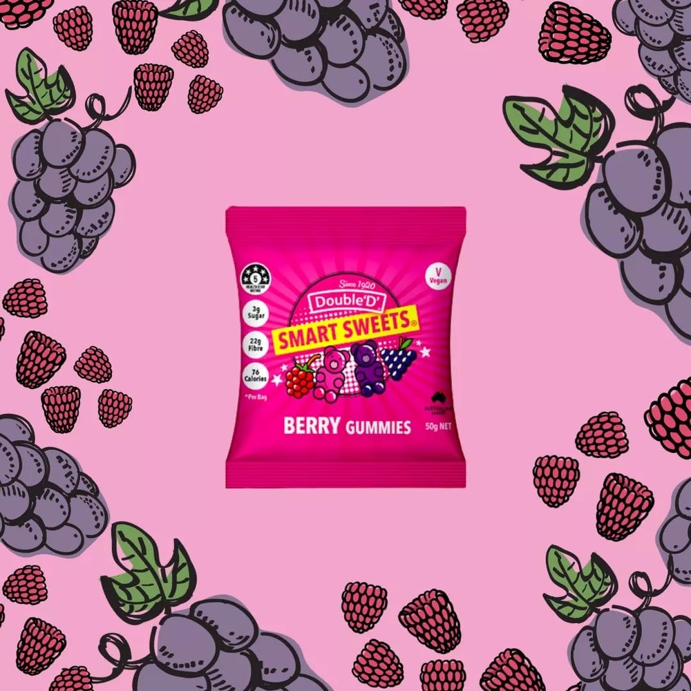 【澳洲DoubleD】無糖全素高纖軟糖—綜合莓果（50g）