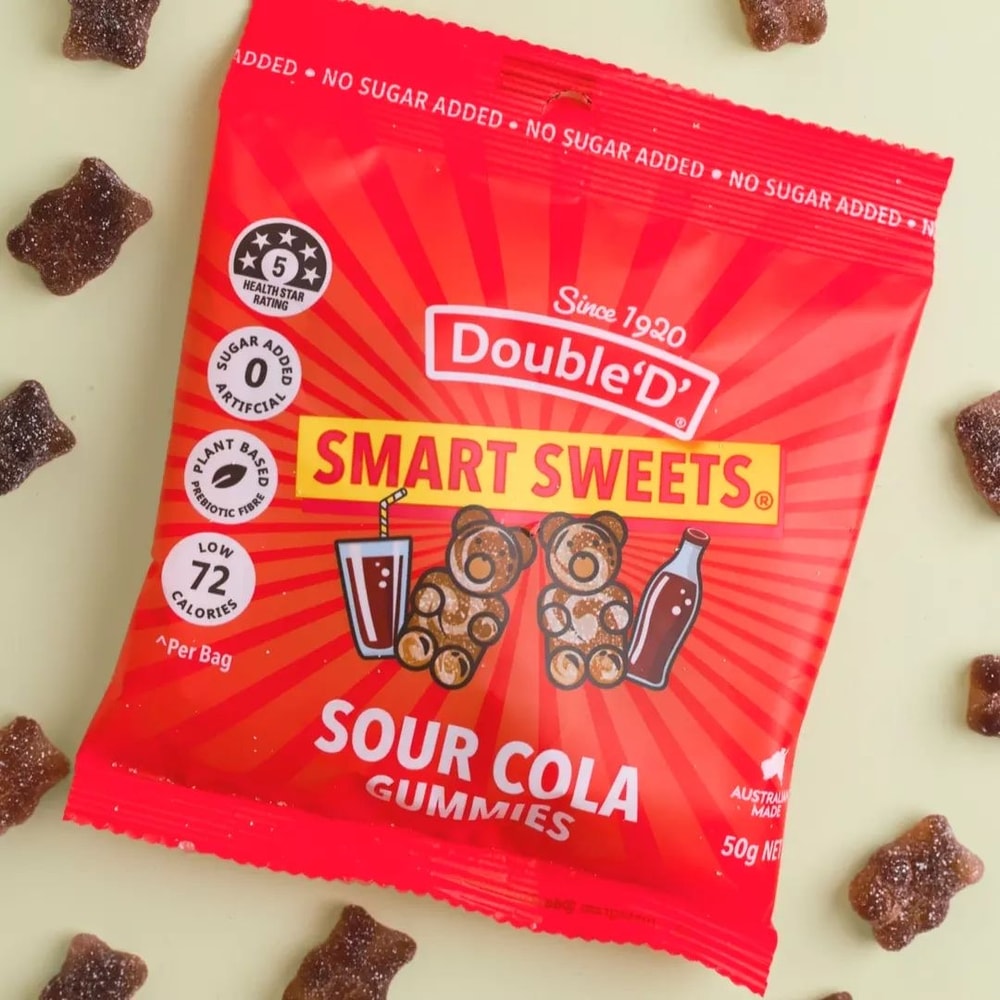 【澳洲DoubleD】無糖全素高纖軟糖—酸可樂(50g)